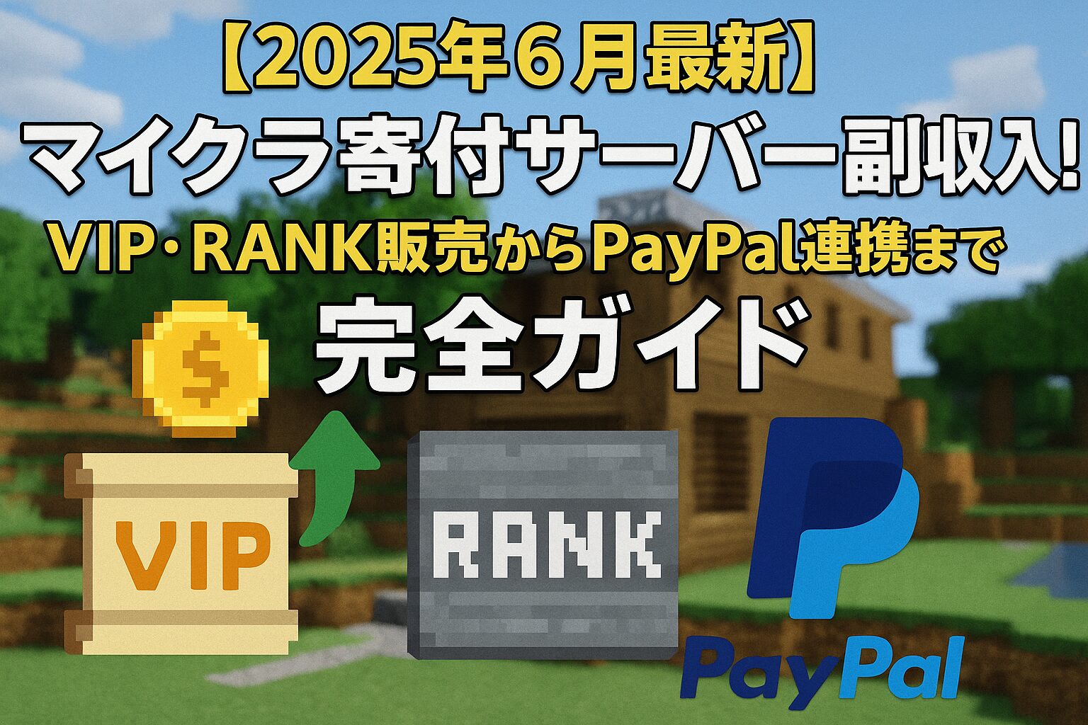 【2025年6月最新】マイクラ寄付サーバーで副収入！VIP・RANK販売からPayPal連携まで完全ガイド