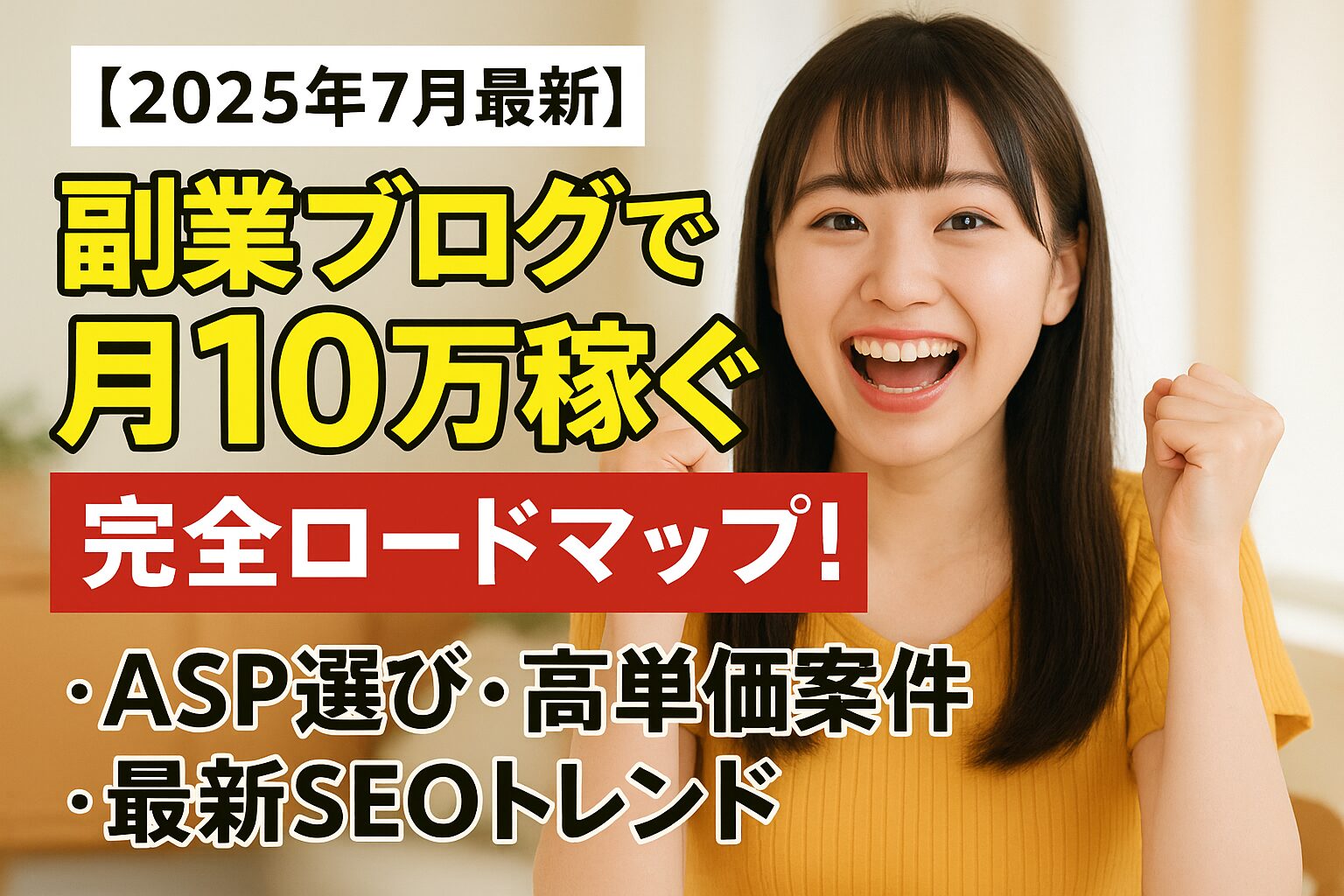 【2025年7月最新】副業ブログで月10万稼ぐ完全ロードマップ！ASP選び・高単価案件・最新SEOトレンド