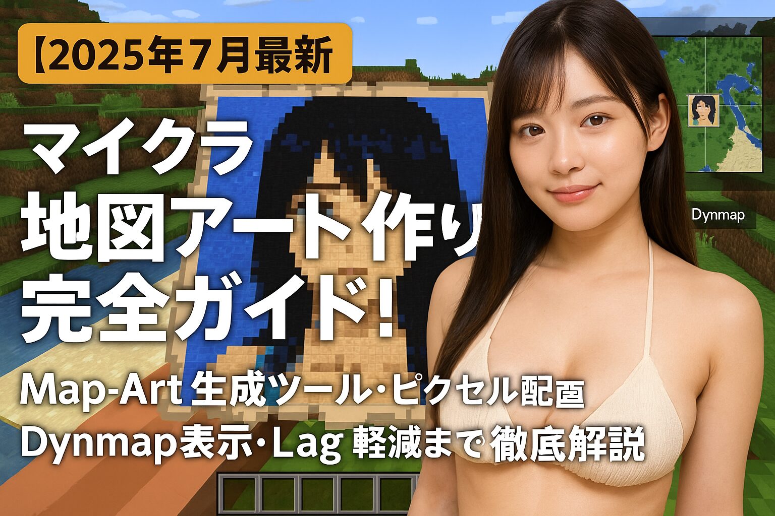 【2025年7月最新】マイクラ地図アート作り方完全ガイド！Map-Art生成ツール・ピクセル配置・Dynmap表示・Lag軽減まで徹底解説