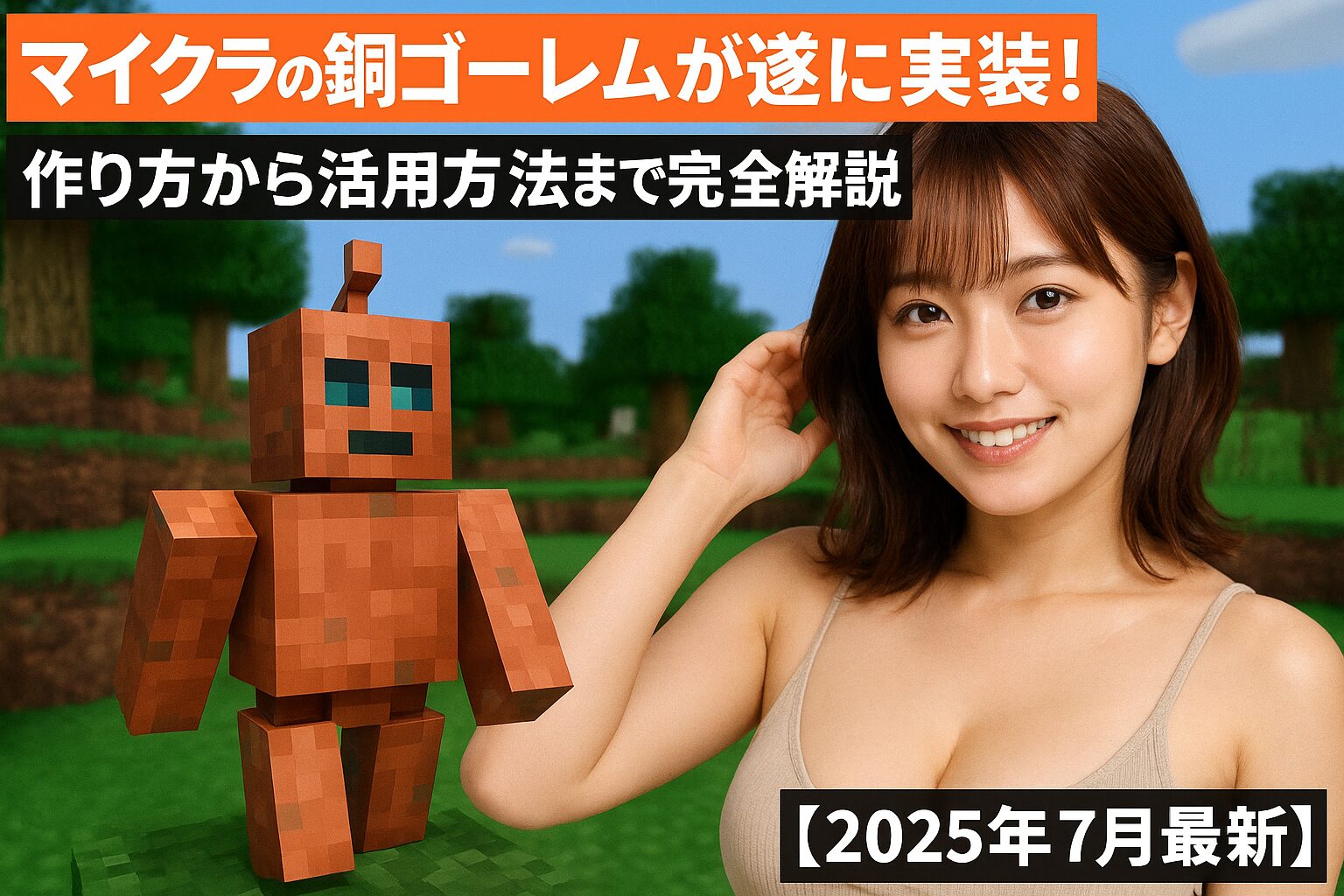 マイクラの銅ゴーレムが遂に実装！作り方から活用方法まで完全解説【2025年7月最新】
