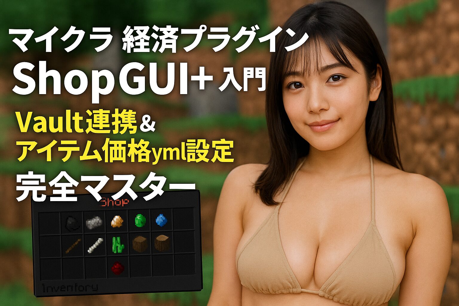 マイクラ 経済プラグイン ShopGUI+ 入門：Vault連携＆アイテム価格yml設定完全マスター