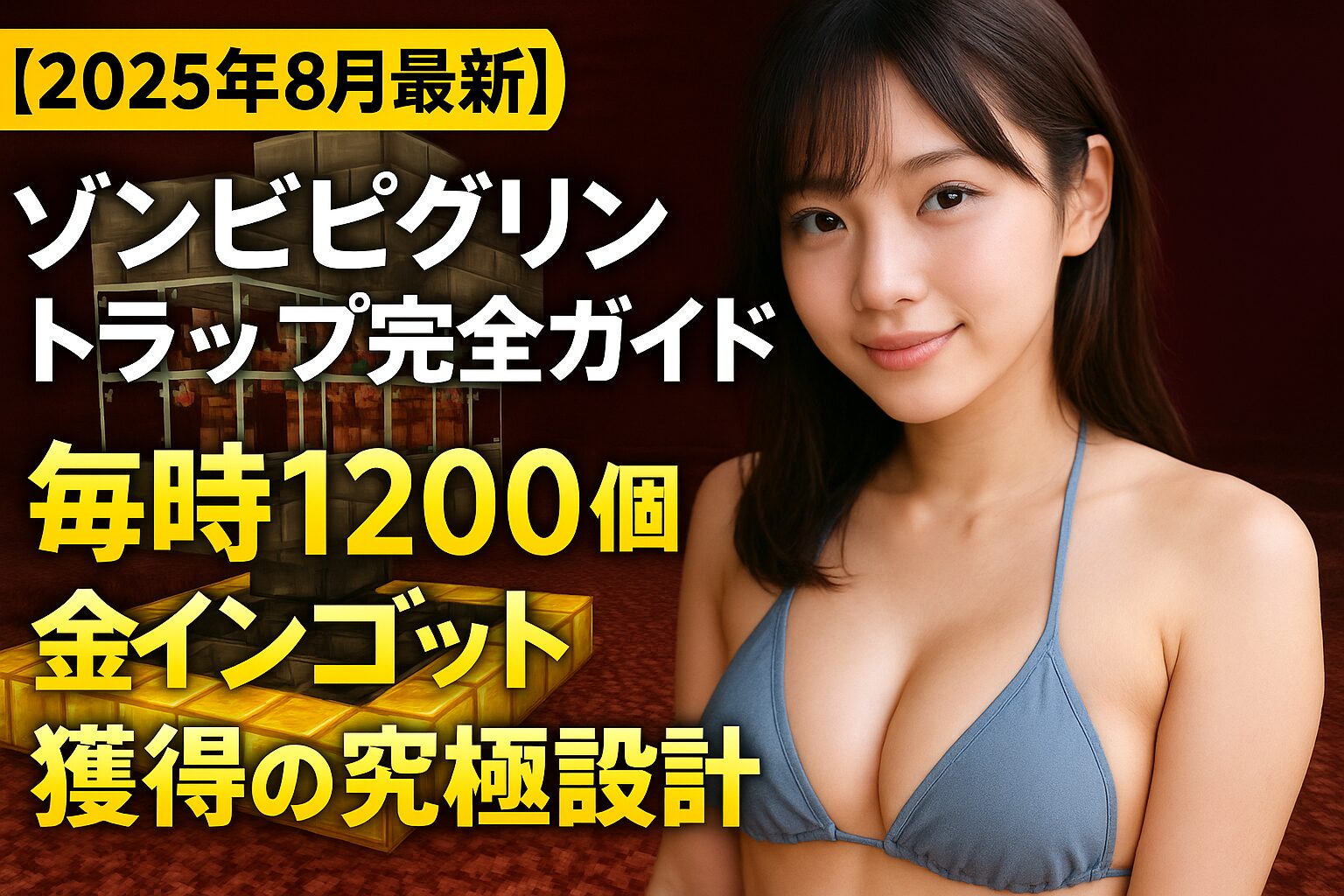 【2025年8月最新】ゾンビピグリントラップ完全ガイド！毎時1200個金インゴット獲得の究極設計
