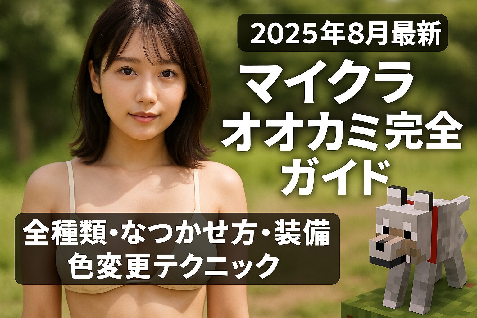 【2025年8月最新】マイクラ オオカミ完全ガイド | 全種類・なつかせ方・装備・色変更テクニック