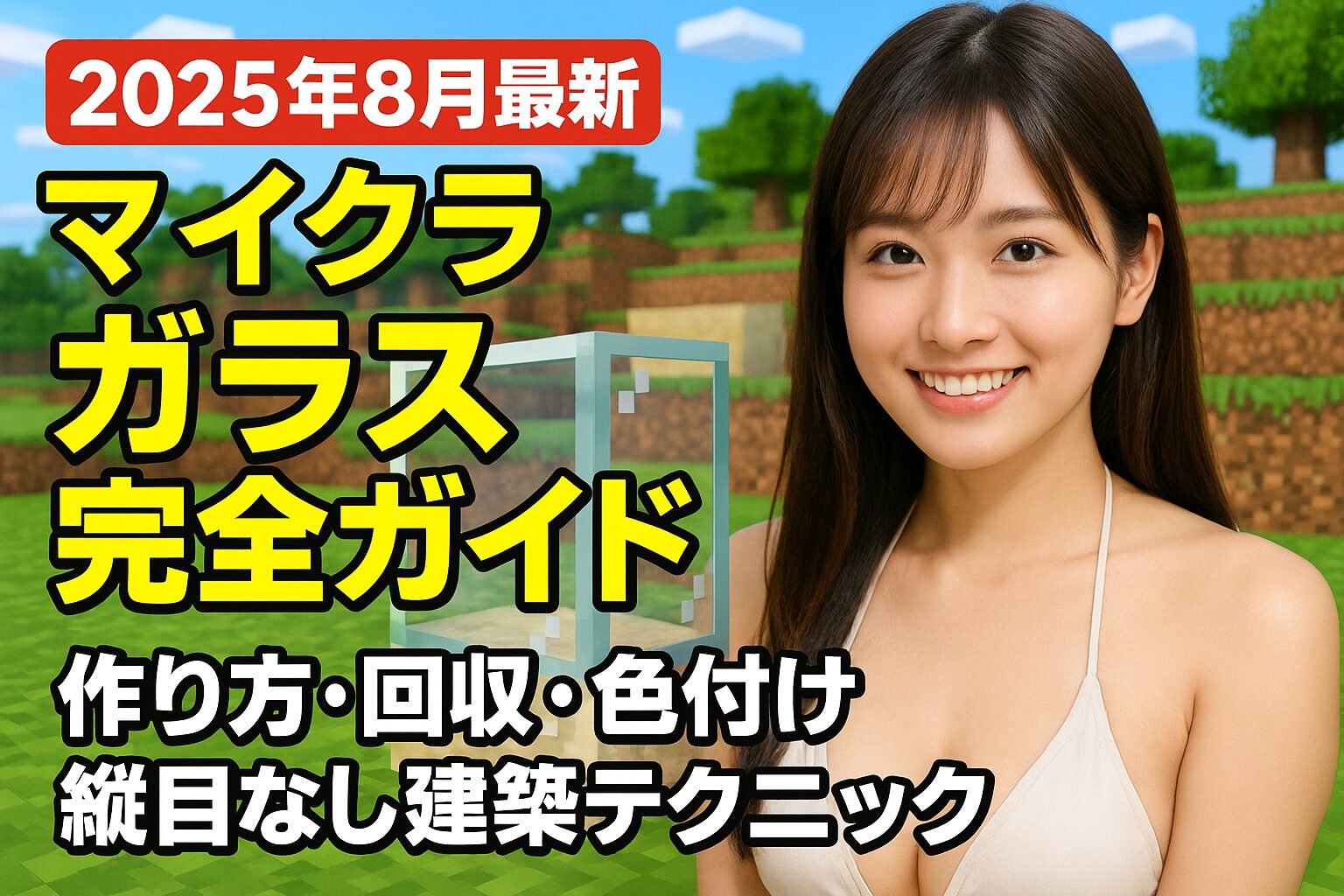 【2025年8月最新】マイクラ ガラス完全ガイド | 作り方・回収・色付け・継目なし建築テクニック