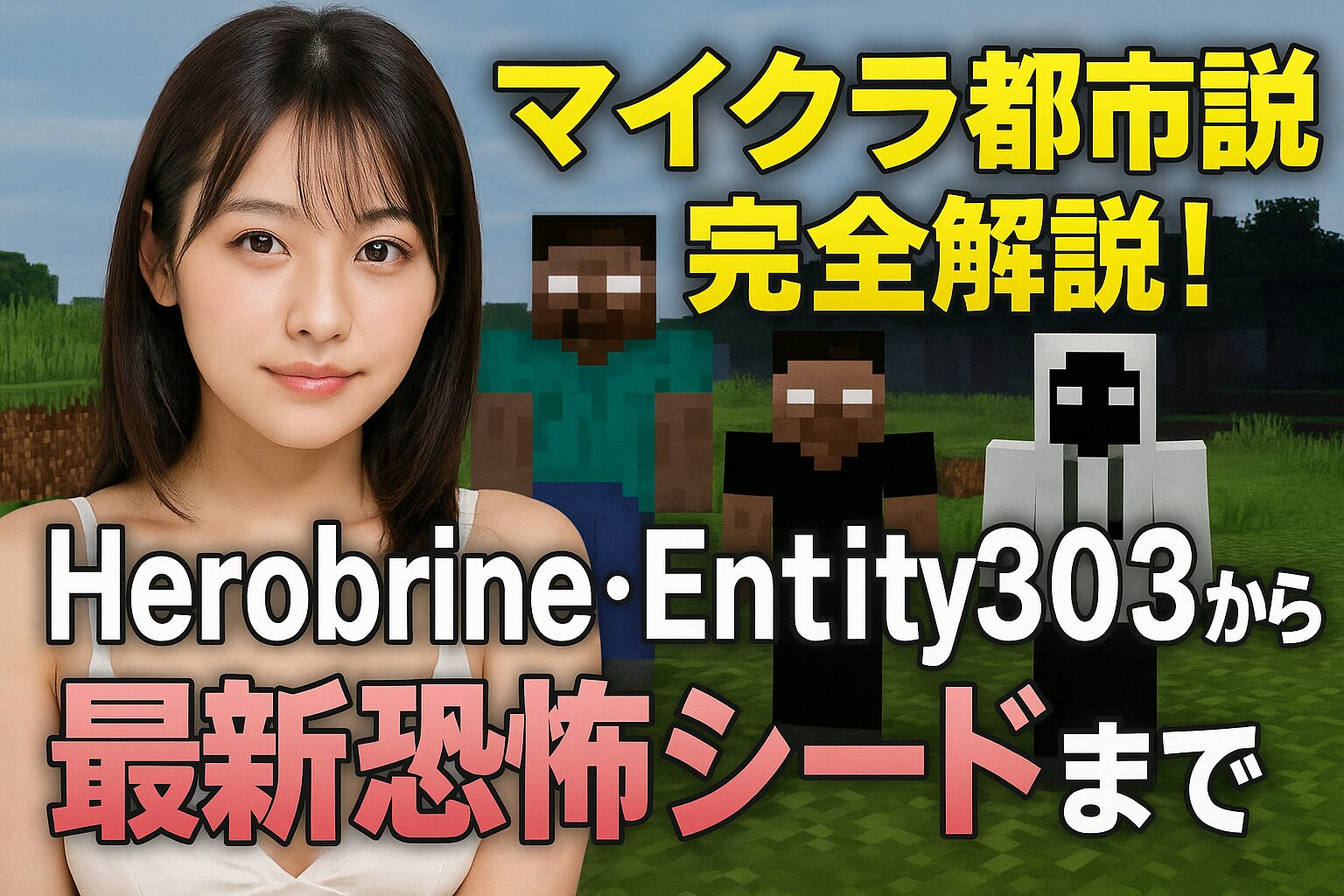 マイクラ都市伝説完全解説！Herobrine・Entity303から最新恐怖シードまで