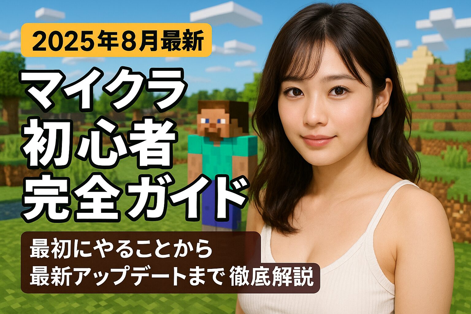 【2025年8月最新】マイクラ初心者完全ガイド｜最初にやることから最新アップデートまで徹底解説