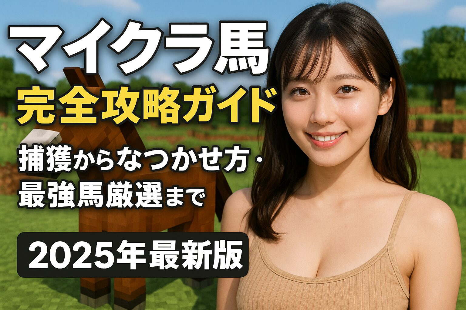 マイクラ馬の完全攻略ガイド：捕獲からなつかせ方・最強馬厳選まで【2025年最新版】