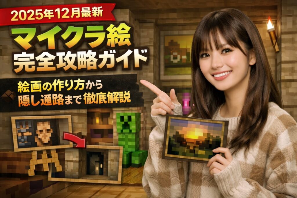 【2025年12月最新】マイクラ絵完全攻略ガイド：絵画の作り方から隠し通路まで徹底解説