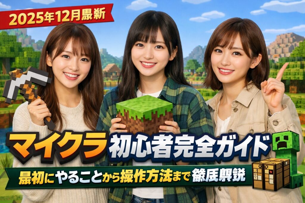 【2025年12月最新】マイクラ初心者完全ガイド：最初にやることから操作方法まで徹底解説