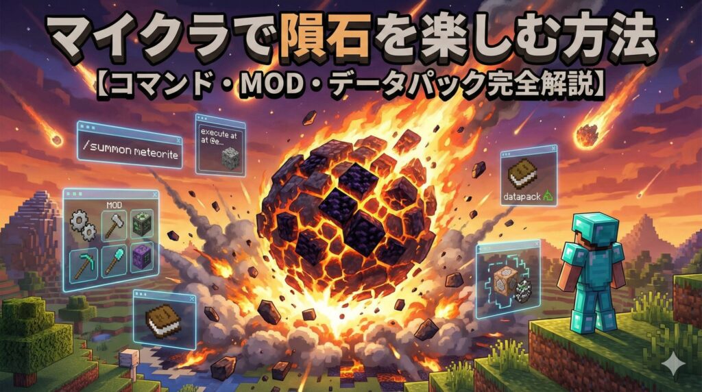 マイクラで隕石を楽しむ方法【コマンド・MOD・データパック完全解説】
