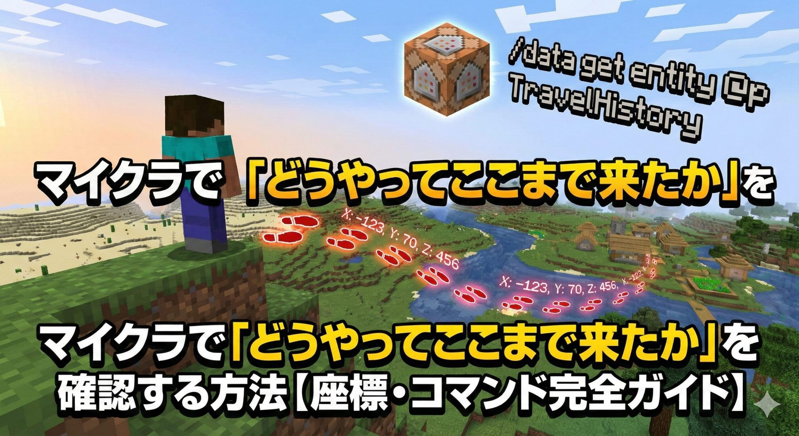マイクラで「どうやってここまで来たか」を確認する方法【座標・コマンド完全ガイド】
